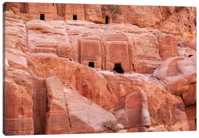 Petra Cave Dwellings Canvas Art Print - The Seven Wonders of the World