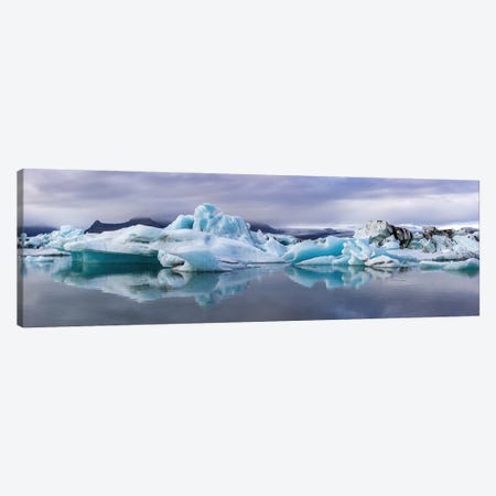 Iceland, Floating Glaciers Form Bl - Canvas Art Print | Mark Williford | Poster