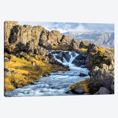 Drekkingarhylur On The Oxara River, Iceland Canvas Print #JRX344} by Jane Rix Canvas Print