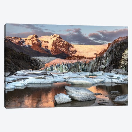 Iceland, Floating Glaciers Form Bl | - Mark Art Print Canvas Williford