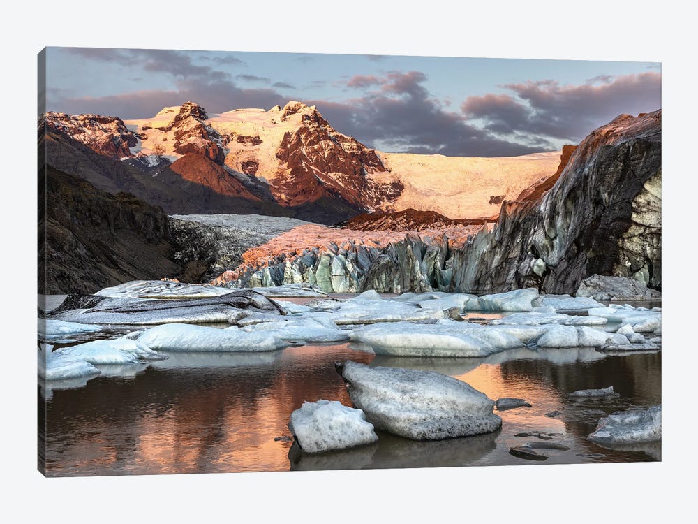Warm Light On Svinafellsjokull Glacier, Iceland by Jane Rix 1-piece Canvas Print