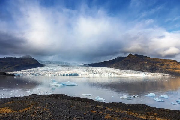 Glaciers & Icebergs: Autumn Colours At Fjallsarlon Glacier Lagoon, Southern Iceland by Jane Rix