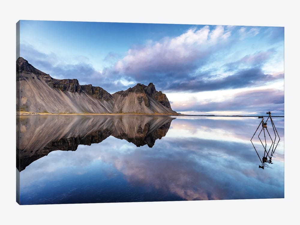 Vestrahorn And Tripods, Southern Iceland by Jane Rix 1-piece Canvas Art Print