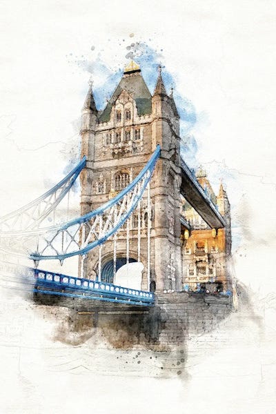 Tower Bridge: Tower Bridge, London, Watercolour by Jane Rix