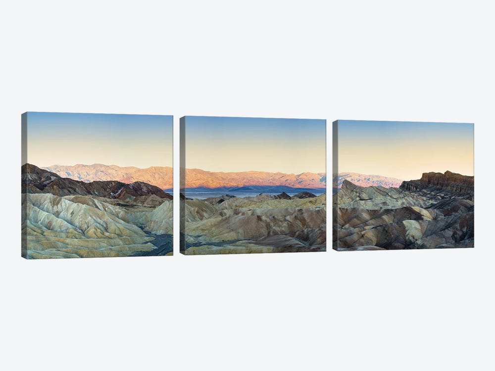 Panorama Of Zabriskie Point, Death Valley by Jane Rix 3-piece Canvas Art Print