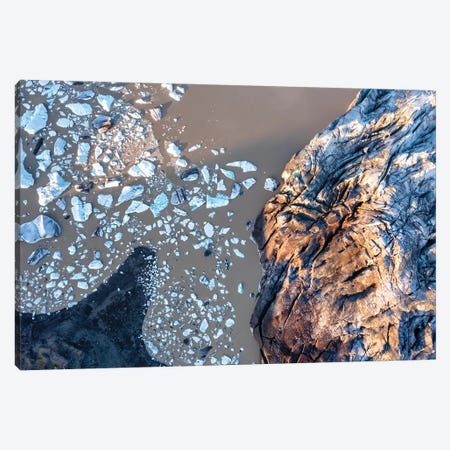 Glacier And Glacial Lagoon Overhead View Canvas Print #JRX370} by Jane Rix Art Print
