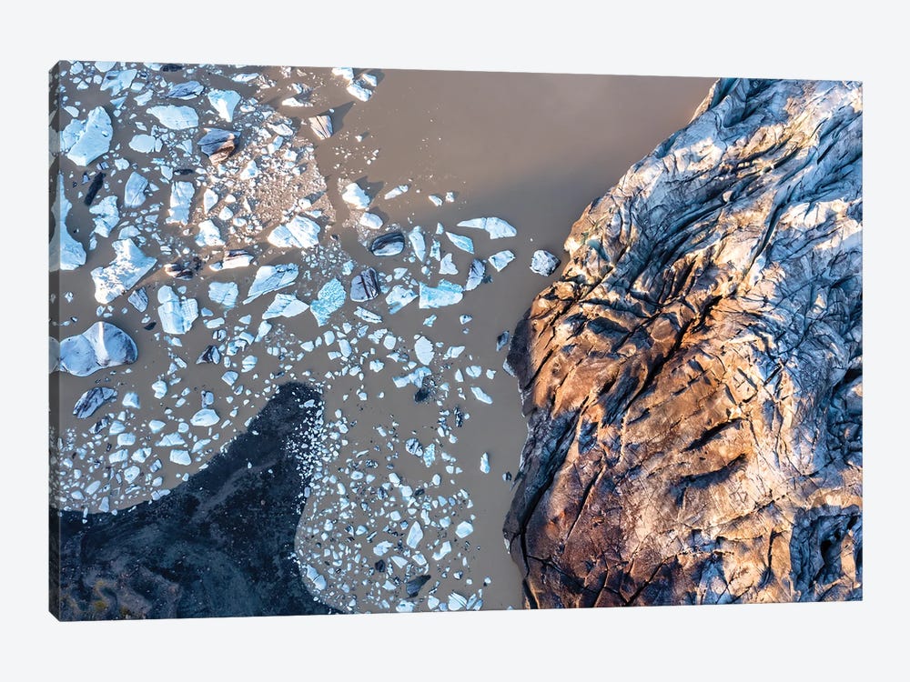 Glacier And Glacial Lagoon Overhead View by Jane Rix 1-piece Canvas Print