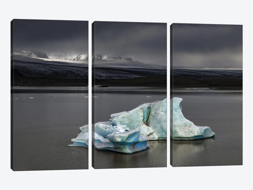 Iceberg Against Stormy Skies And Sunlight by Jane Rix 3-piece Canvas Artwork
