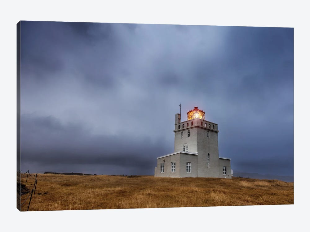 Stormy Evening At Dyrholaey Lighthouse, Iceland by Jane Rix 1-piece Canvas Print