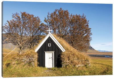 Black Church In Southern Iceland Canvas Art Print - Iceland Art