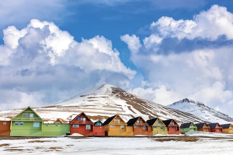 Wooden Houses In Longyearbyen, Svalbard