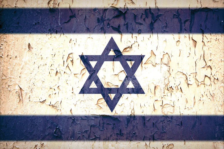 Vintage Flag Of Israel by Jane Rix wall art