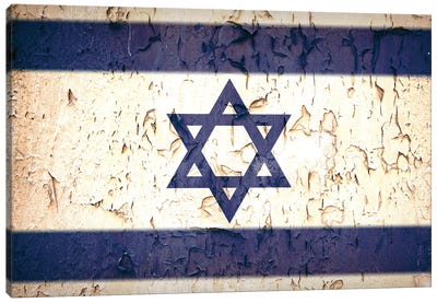 Vintage Flag Of Israel Canvas Art Print - Israel