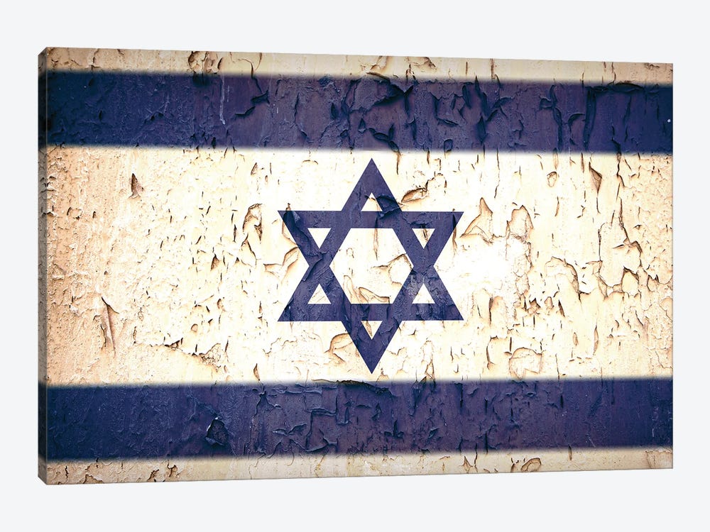 Vintage Flag Of Israel by Jane Rix 1-piece Canvas Art Print