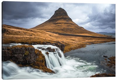 Kirkjufell Mountain And Waterfall Canvas Art Print - Iceland Art