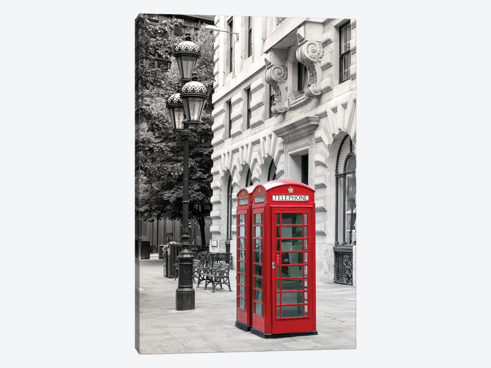 London Phone Boxes by Jane Rix 1-piece Canvas Art