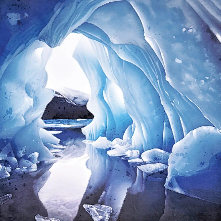 Fantacy Ice Cave Watercolour