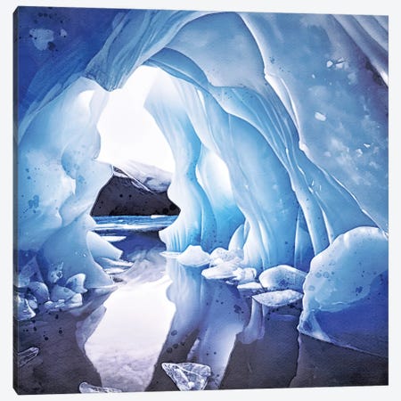 Fantacy Ice Cave Watercolour Canvas Print #JRX417} by Jane Rix Canvas Print