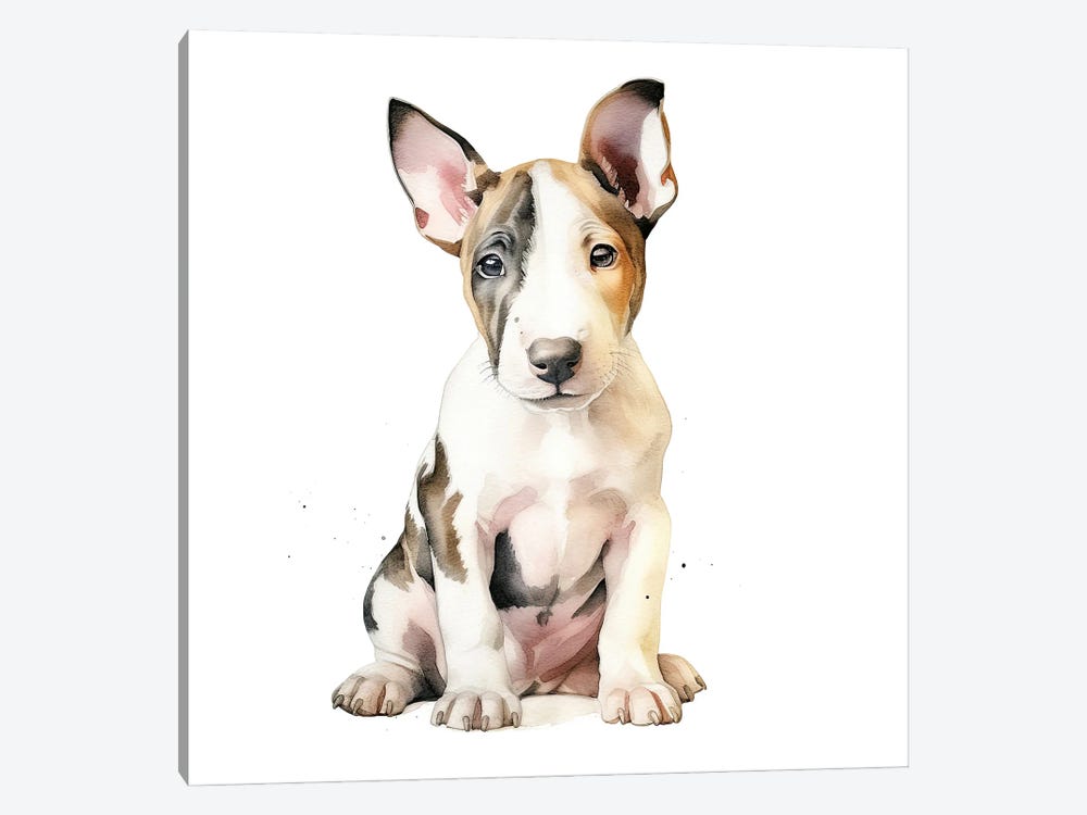 Bull Terrier Puppy by Jane Rix 1-piece Canvas Artwork