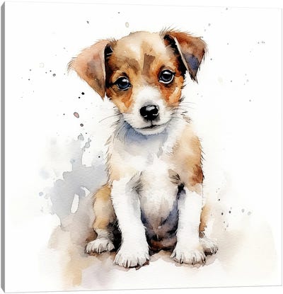 Jack Russell Terrier Puppy Canvas Art Print - Puppy Art