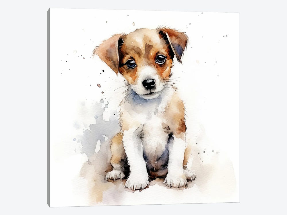 Jack Russell Terrier Puppy by Jane Rix 1-piece Canvas Print