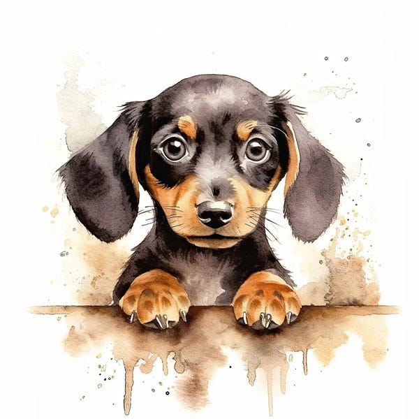 Animal Lover: Black And Tan Dachshund by Jane Rix