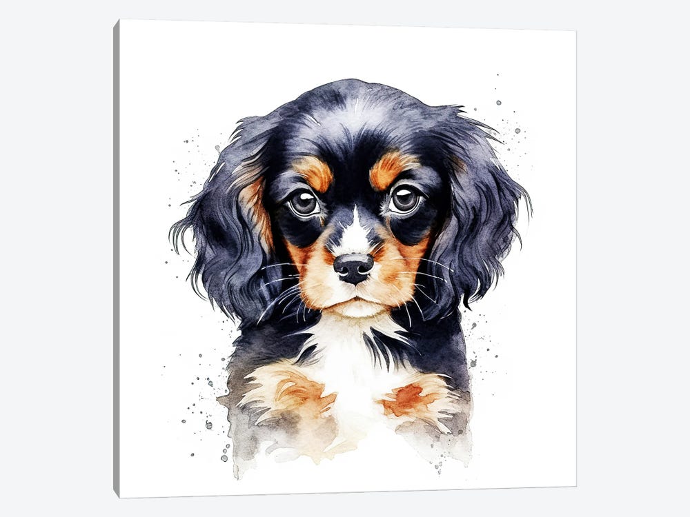 Cavalier King Charles Spaniel Puppy by Jane Rix 1-piece Canvas Artwork