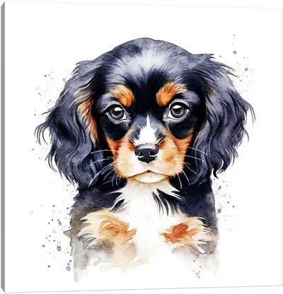 Cavalier King Charles Spaniel Puppy Canvas Art Print - Puppy Art