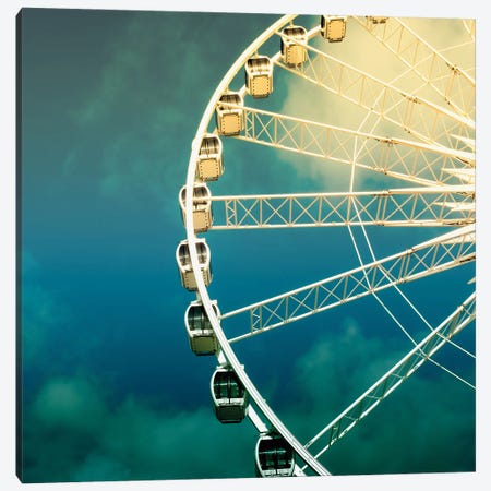 Retro Style Ferris Wheel Canvas Print #JRX46} by Jane Rix Art Print
