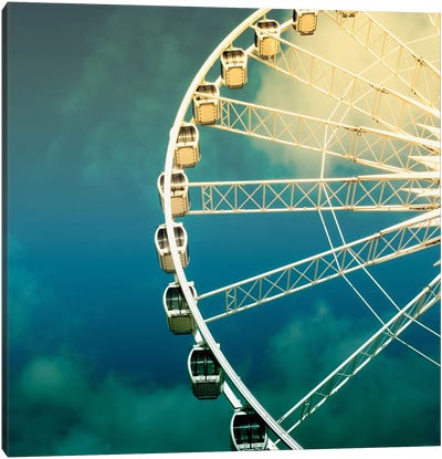 Retro Style Ferris Wheel Canvas Art Print - Ferris Wheels