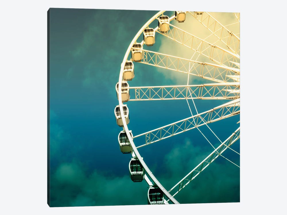 Retro Style Ferris Wheel by Jane Rix 1-piece Canvas Art Print