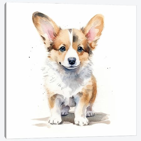 Welsh Corgi Puppy Canvas Print #JRX470} by Jane Rix Canvas Art