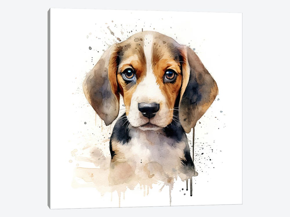 Beagle Puppy by Jane Rix 1-piece Canvas Art Print
