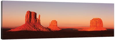 Panorama Of Monument Valley At Sunset Canvas Art Print - Valley Art