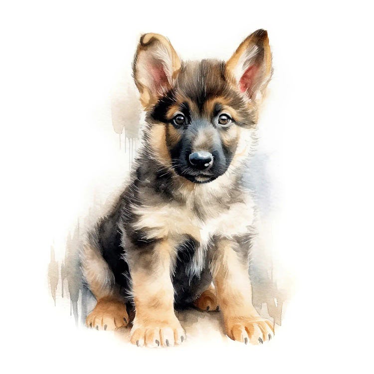 German Shepherd Watercolour