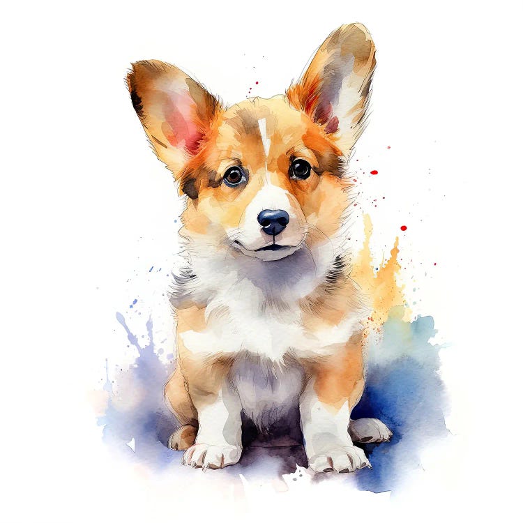 Welsh Corgi Puppy Watercolour