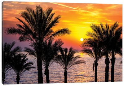 Colourful Sunrise Over The Red Sea, Egypt Canvas Art Print - Egypt Art