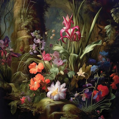 Secret Garden by Jane Rix framed canvas print