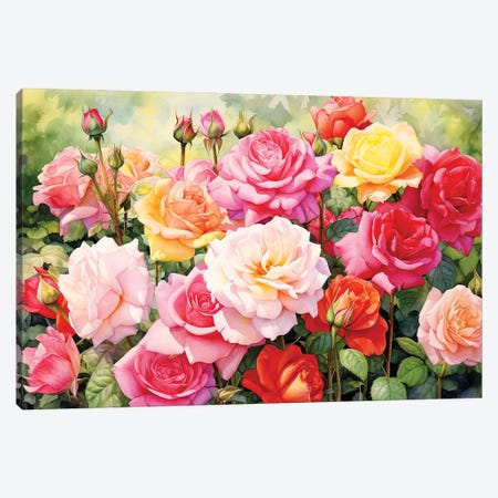 English Rose Garden Canvas Print #JRX509} by Jane Rix Canvas Artwork