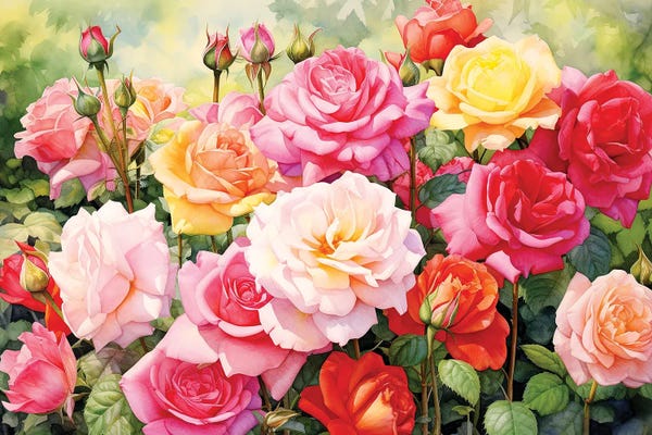 Watercolor Flowers: English Rose Garden by Jane Rix