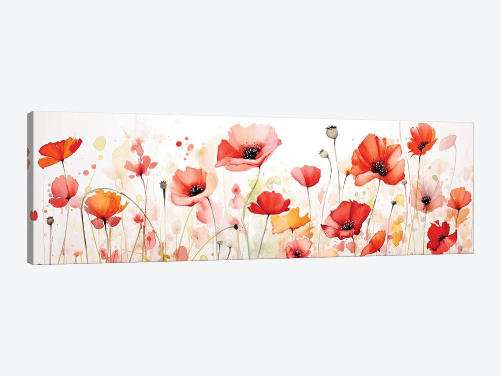 Poppy Field Of Flowers And Pods by Jane Rix 1-piece Art Print