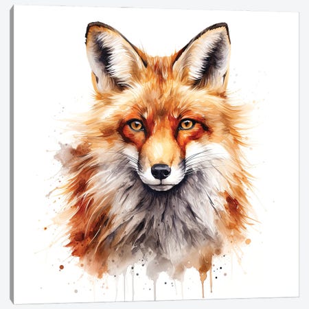 Red Fox Portrait Canvas Print #JRX514} by Jane Rix Canvas Artwork