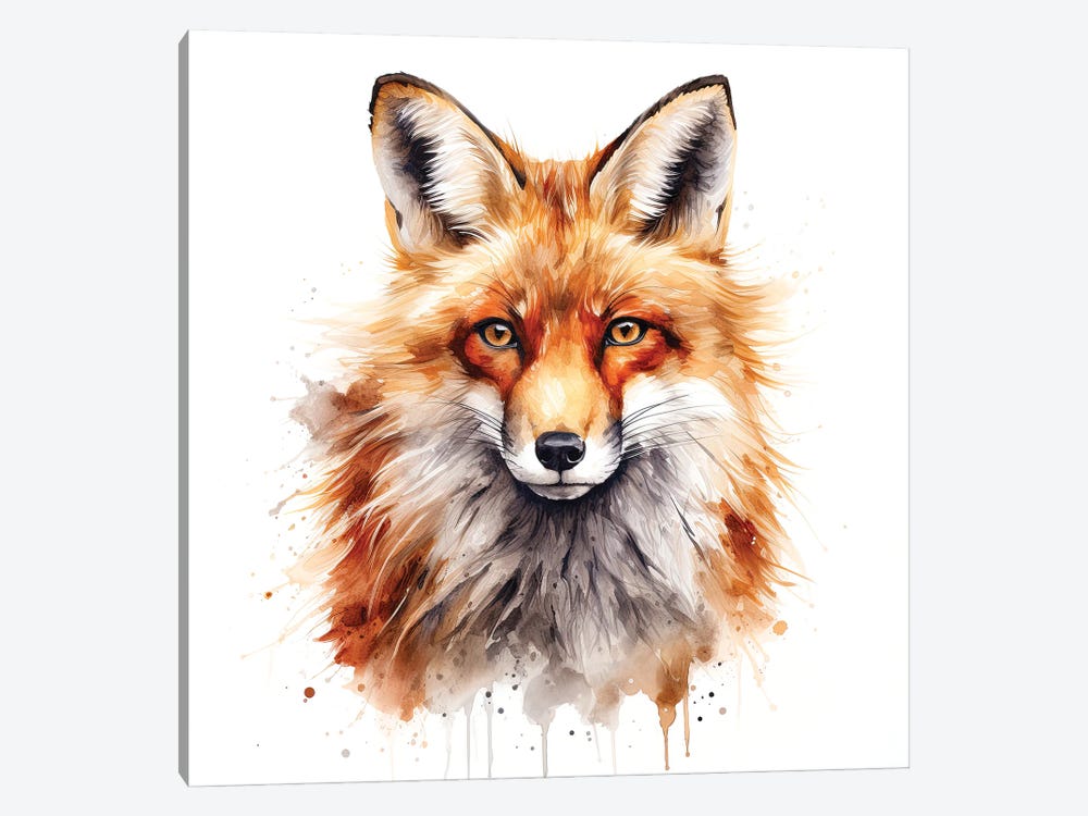 Red Fox Portrait by Jane Rix 1-piece Canvas Print