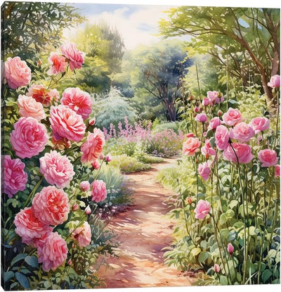 Rose Garden Canvas Art Print - Rose Art