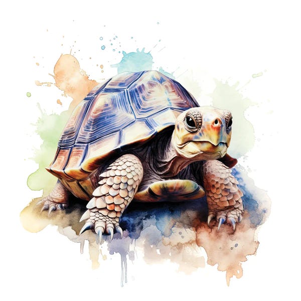 Turtles: Tortoise Watercolour by Jane Rix