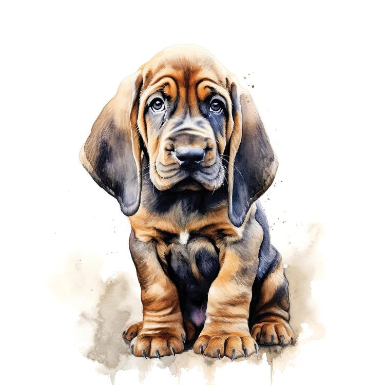 Bloodhound Watercolour