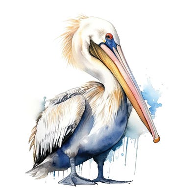Pelican Watercolour by Jane Rix art print