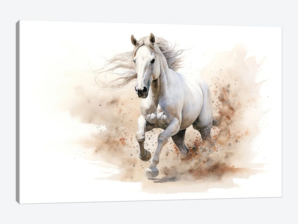 White Horse Galloping by Jane Rix 1-piece Art Print