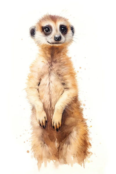 Jane Rix: Meerkat Watercolour by Jane Rix