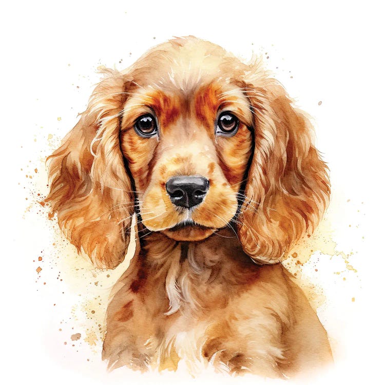 Cocker Spaniel Portrait Watercolour by Jane Rix wall art
